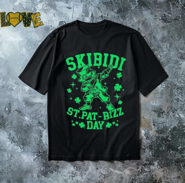 Skibidi St Pat Rizz Day Irish Dabbing Brushstroke shirt