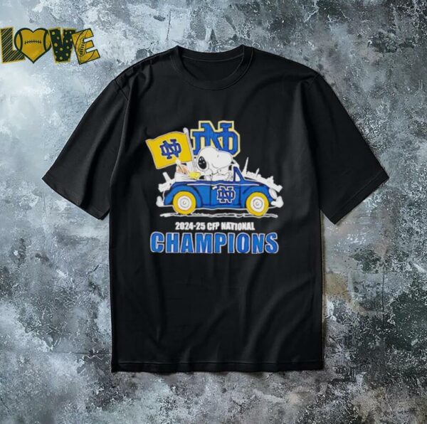 Snoopy and Woodstock Driving Car 2024 2025 CFP National Champions shirt