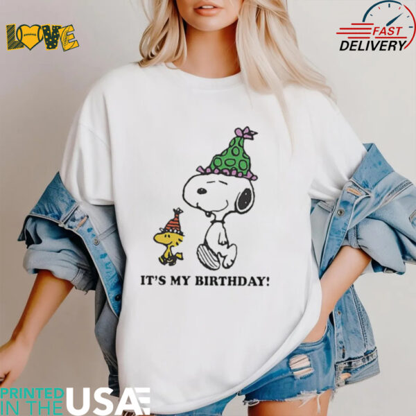 Snoopy and Woodstock it’s my birthday shirt