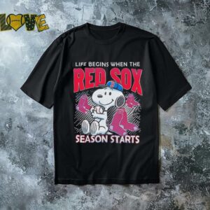 Snoopy life begins when the Boston Red Sox season starts shirt