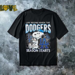 Snoopy life begins when the Dodgers season starts shirt