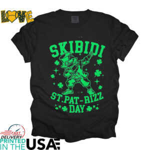 Skibidi St Pat Rizz Day Irish Dabbing Brushstroke shirt