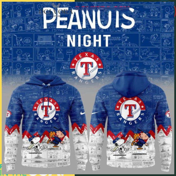 Texas Rangers Snoopy 75th Anniversary Of Peanuts Hoodie T Shirt