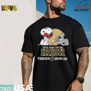 Snoopy Notre Dame Fighting Irish forever win or lose shirt