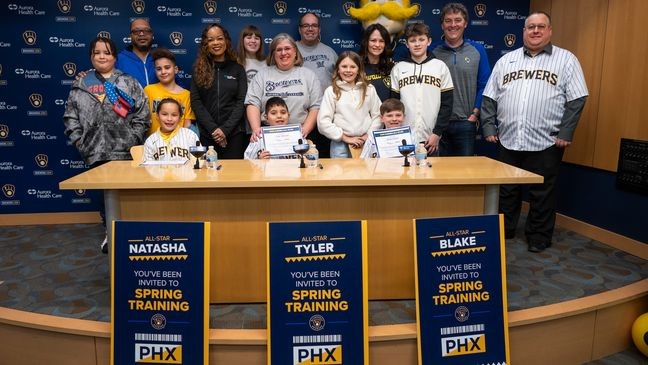 Young Brewers Fans Dream Comes True with Spring Training Surprise