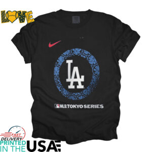 Official Los Angeles Dodgers Nike 2025 MLB World Tour Tokyo Series Legend Logo T Shirt