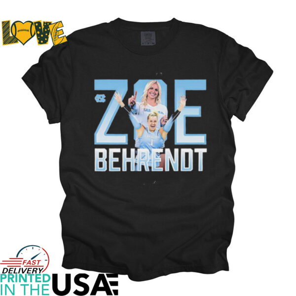 Zoe Behrendt celebration UNC women’s volleyball shirt