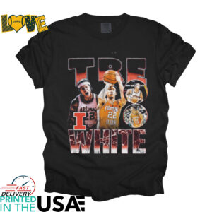 Illinois Basketball Tre White NIL T Shirt