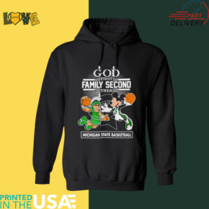 Mickey mouse God first family second then Michigan State basketball shirt