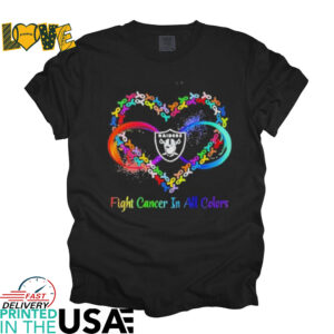 Las Vegas Raiders Heart Fight Cancer in All Colors shirt