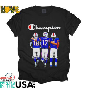 Josh Allen Amari Cooper and Curtis Samuel Buffalo Bills Champions Signatures shirt