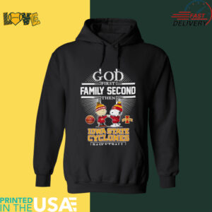 Snoopy and Charlie Brown god first family second then Iowa State Cyclones shirt