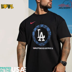 Official Los Angeles Dodgers Nike 2025 MLB World Tour Tokyo Series Legend Logo T Shirt