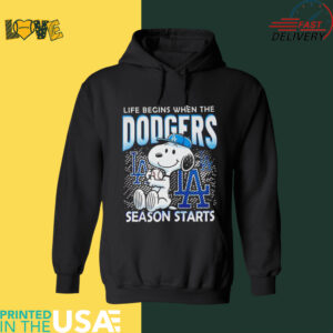 Snoopy life begins when the Dodgers season starts shirt