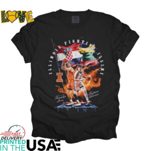 Illinois Basketball Kasparas Jakucionis Tomislav Ivisic T Shirt