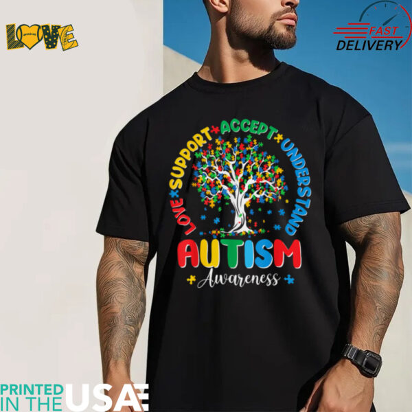 Autism Love Accept Support Autistic Autism Awareness T Shirt