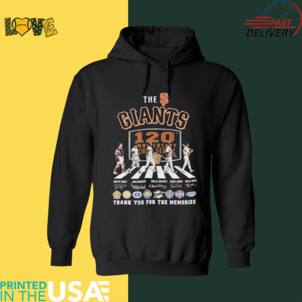 The San Francisco Giants 120th Anniversary World Series 1905 2025 Thank You For The Memories Road Abbey Signatures T shirts