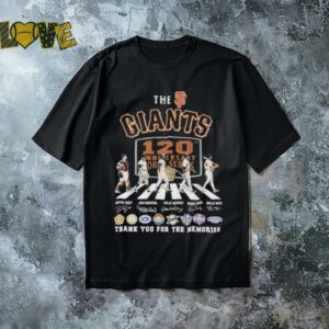 The San Francisco Giants 120th Anniversary World Series 1905 2025 Thank You For The Memories Road Abbey Signatures T shirts