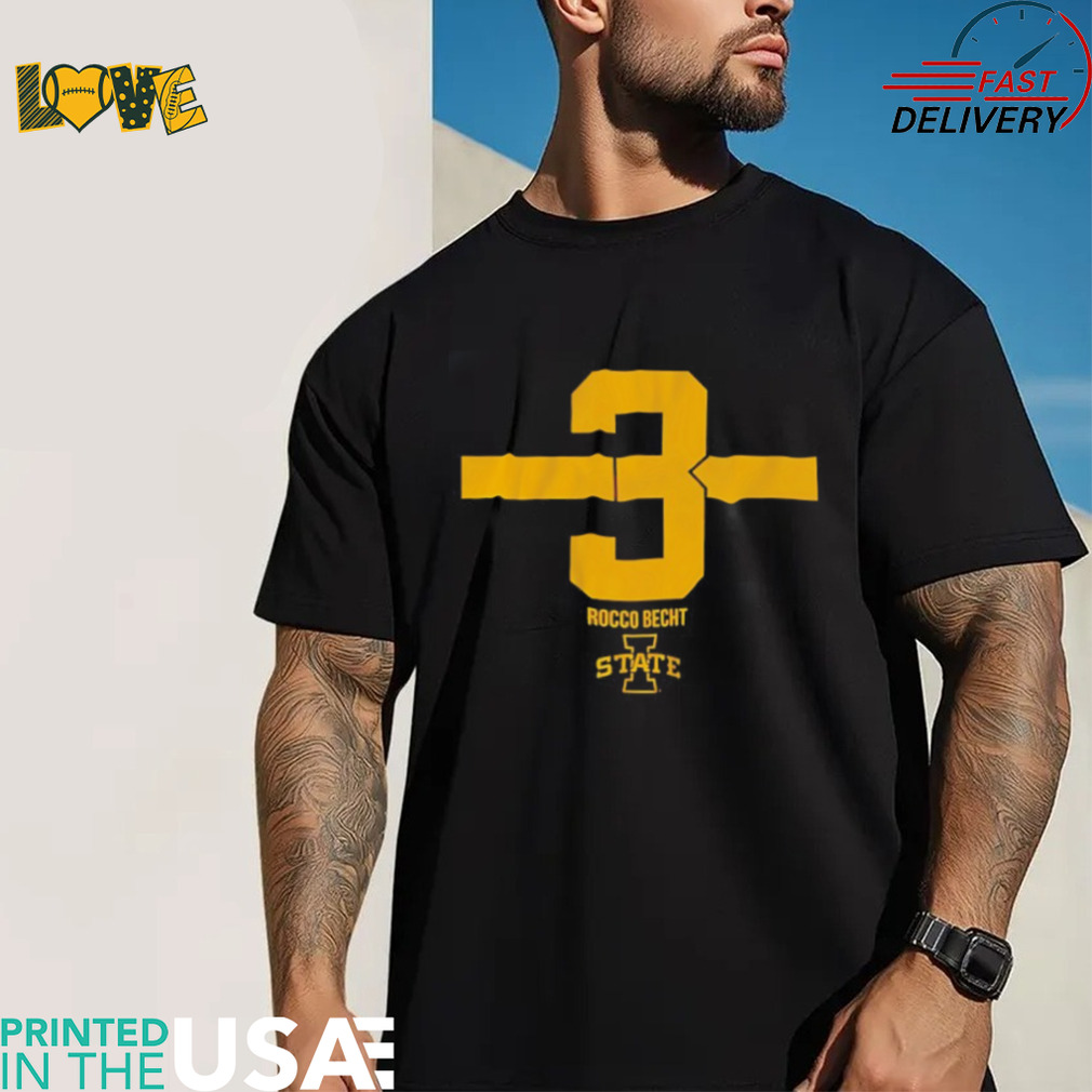 Rocco Becht Iowa State Cyclones Number Stripe shirt Rocco Becht Iowa State Cyclones Number Stripe shirt